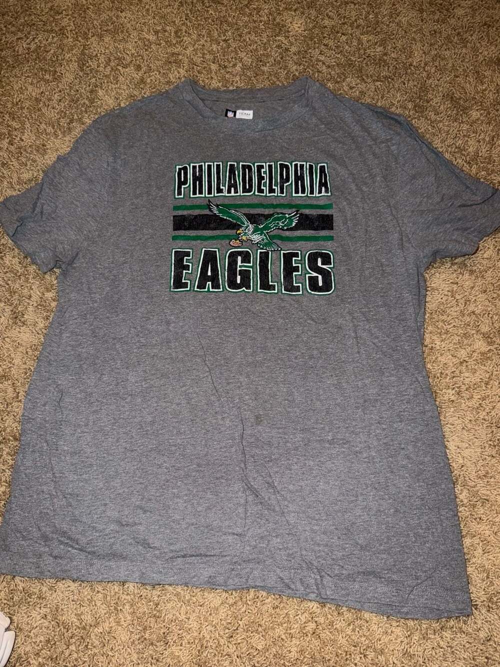 NFL Team Apparel Philadelphia Eagles Heather Grey Graphic T-Shirt